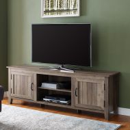WE Furniture AZ70CS2DGW TV Stand 70 Gray Wash