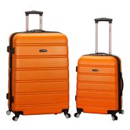 ASURION Rockland Luggage 20 Inch 28 Inch 2 Piece Expandable Spinner Set Plus, Orange, One Size