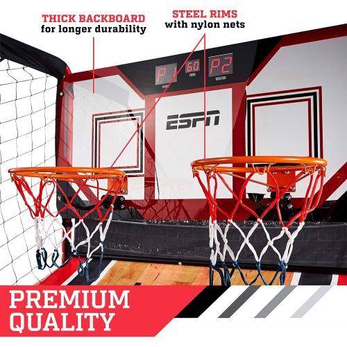  [아마존베스트]ESPN EZ Fold 2 player Basketball Game with Polycarbonate Backboard and LED Scoring