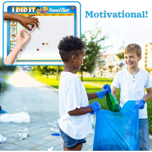  [아마존베스트]Learn & Climb Toddler Chore Chart - 63 Behavioral Chores as Potty Train, Behavior & More. “Thick Magnetic” Reward Chart Board/Tasks-for Multiple Kids