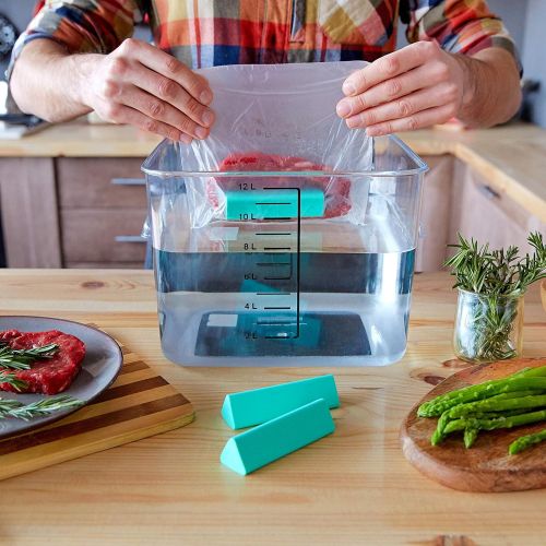  Kenley Sous Vide Weights  Keep Bags Submerged In Place and Eliminate Floating Food  Set of 3 Weights 6.2 Ounces - Food Safe Silicone and Stainless Steel - Better Performance than Magnet