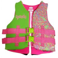 Speedo Youth Neoprene Child Lifevest Flotation Device 50-90 lbs. - Girls - Pink/Blue