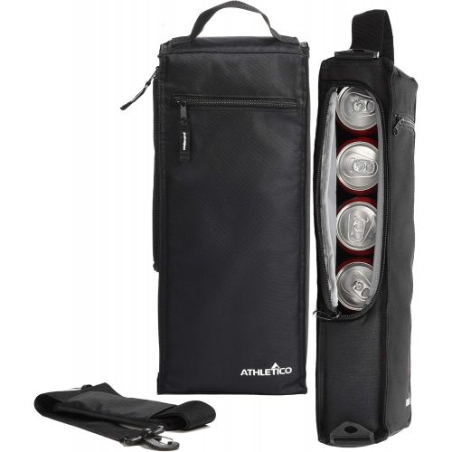  Athletico Golf Cooler Bag Soft Sided Insulated Cooler Holds a 6 Pack of Cans or Two Wine Bottles (Black)