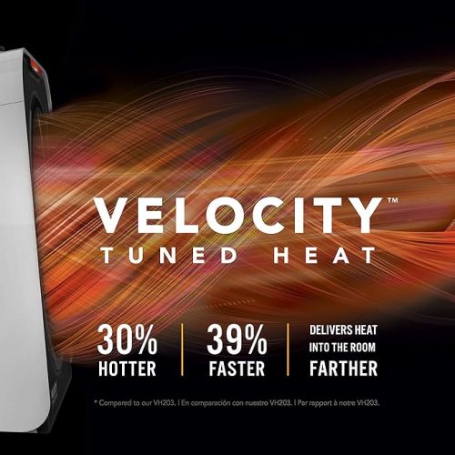 보네이도 Vornado Velocity 3 Space Heater with 3 Heat Settings, Adjustable Thermostat, and Advanced Safety Features, White, Small