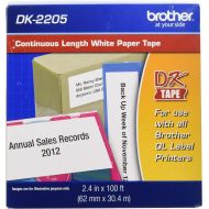 Brother Genuine, DK-2205 Continuous Paper Label Roll, Cut-to-Length Label, 2.4” x 100 Feet, (1) Roll Per Box