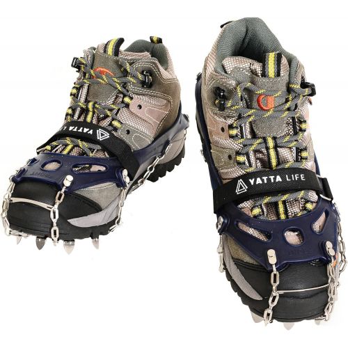  [아마존베스트]Yatta Life Heavy Duty Trail Spikes 14-Spikes Ice Grip Snow Cleats Footwear Crampons for Walking, Jogging, or Hiking on Snow and Ice