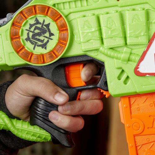 너프 Revoltinator Nerf Zombie Strike Toy Blaster with motorized Lights Sounds & 18 Official Darts for Kids, Teens, & Adults