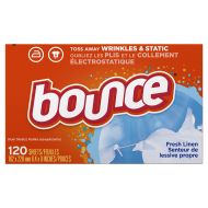 Bounce Fabric Softener Dryer Sheets, Fresh Linen, 120 Count(Pack of 3)