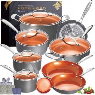 Home Hero Pots and Pans Set 14 Pc Nonstick Kitchen Cookware Sets, Induction Cookware Pans for Cooking Pot and Pan Set Stainless Steel Pots and Pans Set Copper Kitchen Set Cooking S