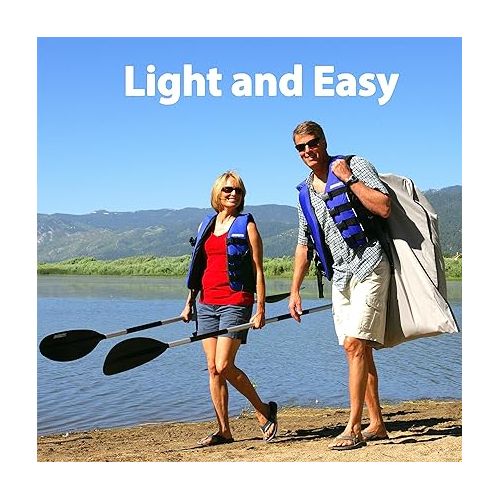 씨이글 Sea Eagle SE330 Two Person Inflatable Sport Kayak Boat with Seats, Paddles, Bag and Pump-Affordable-Lightweight-Portable