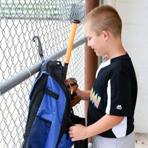  Athletico Youth Baseball Bag - Bat Backpack for Baseball, T-Ball & Softball Equipment & Gear Holds Bat, Helmet, Glove Fence Hook