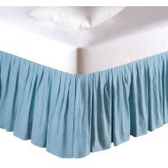 C&F Home Grid Bed Skirt, Queen, Aegean