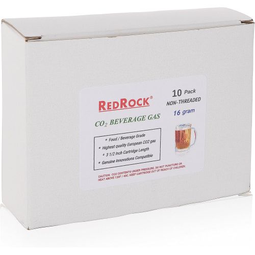  RedRock Unthreaded 16 Gram CO2 Beverage Beer Keg Chargers - 10 Pack