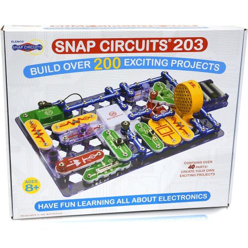  Snap Circuits 203 Electronics Exploration Kit | Over 200 STEM Projects | 4-Color Project Manual | 42 Snap Modules | Unlimited Fun