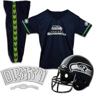 Franklin Sports Seattle Seahawks Kids Football Uniform Set - NFL Youth Football Costume for Boys & Girls - Set Includes Helmet, Jersey & Pants - Medium