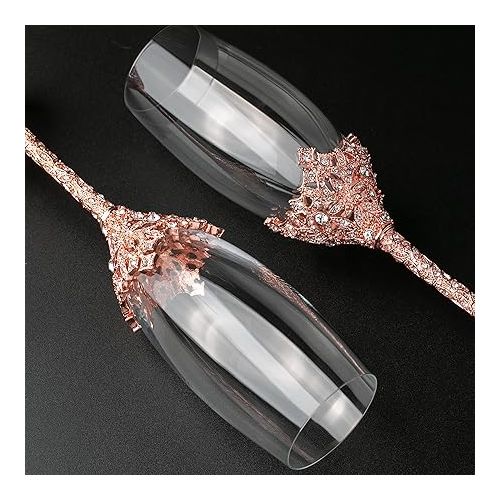  Wedding Cake Knife and Server Set & Champagne Flutes for Wedding Party