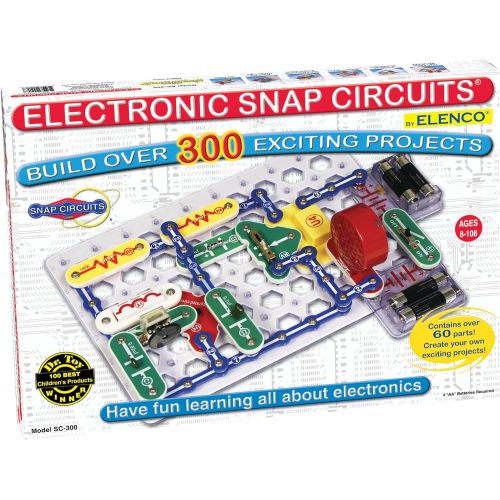  Snap Circuits Classic SC-300 Electronics Exploration Kit | Over 300 Projects | Full Color Project Manual | 60+ Snap Circuits Parts | STEM Educational Toy for Kids 8+