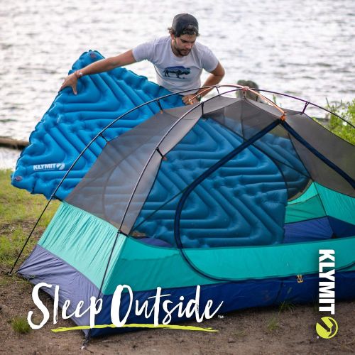  KLYMIT Double V Sleeping Pad, 2 Person, Double Wide (47 inches), Lightweight Comfort for Car Camping, Two Person Tents, Travel, and Backpacking
