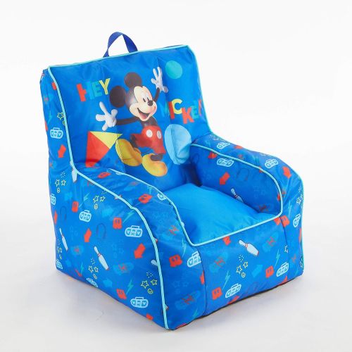 디즈니 [아마존베스트]Disney Mickey Mouse Kids Nylon Bean Bag Chair with Piping & Top Carry Handle