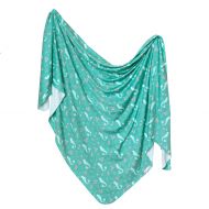 Large Premium Knit Baby Swaddle Receiving Blanket MermaidsCoral by Copper Pearl