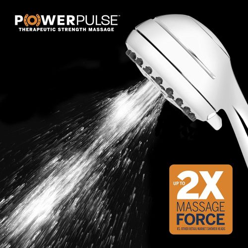  Waterpik XRO-763E PowerPulse Massage Hand Held Shower Head, 1.8 GPM, Chrome