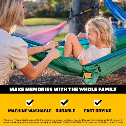  Wise Owl Outfitters Kids Hammock - Small Camping Hammock, Kids Camping Gear w/ Tree Straps and Carabiners for Indoor/Outdoor Use