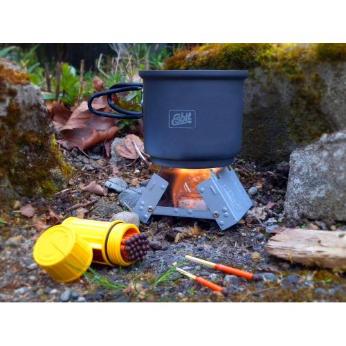  Esbit Ultralight Folding Pocket Stove Bundle with Extra Fuel Includes Thirty 14g Solid Fuel Tablets