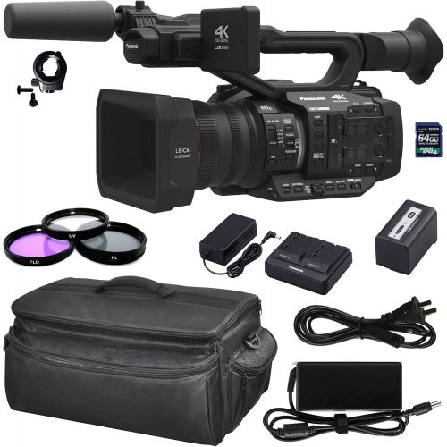  AOM Panasonic?AG-UX180 4K Premium Professional Camcorder?w/ 5900 mAh Battery, Charger, AC Adapter 64GB SD Card UV Filter Polarizing Filter (CPL) Fluorescent Daylight Filter (FL-D) - In