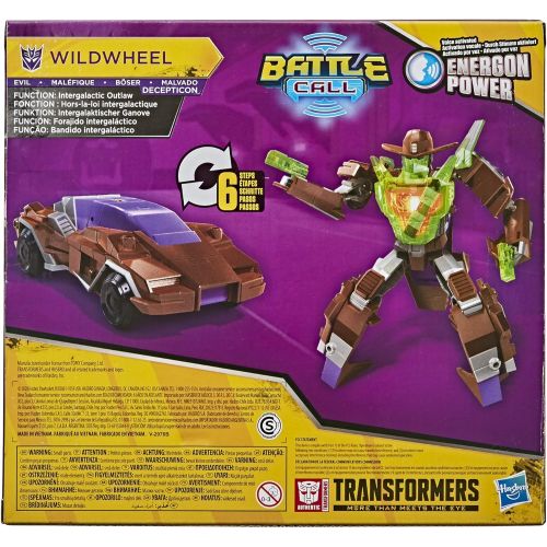 트랜스포머 Transformers Bumblebee Cyberverse Adventures Battle Call Trooper Class Wildwheel, Voice Activated Energon Power Lights, Ages 6 and Up, 5.5-inch
