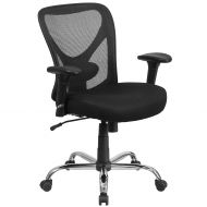 My Friendly Office MFO 400 lb. Capacity Big & Tall Black Mesh Office Chair with Height Adjustable Back and Arms