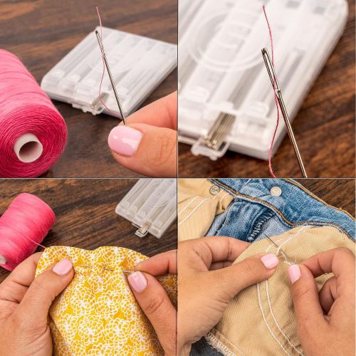 싱거 SINGER 07370 Hand Sewing Needles in Compact with Needle Threader, Assorted Sizes, 30-Count