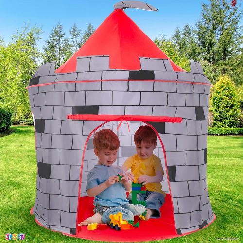  [아마존베스트]Play22 Kids Play Tent Knight Castle - Portable Kids Tent - Kids Pop Up Tent Foldable Into Carrying Bag - Childrens Play Tent For Indoor And Outdoor Use - Kids Playhouse Best Gift For Boys