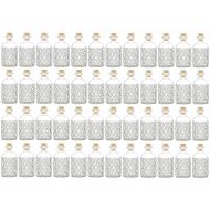 Nakpunar 48 pcs 8 oz Corked Boston Round Bottles with cork - Clear Quilted Style (48, 8 oz Quilted Boston)