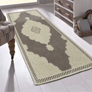 Ottomanson K11498-3X6 Nature Cotton Kilim Collection Brown Medallion Design 27 X 60 Area Rug