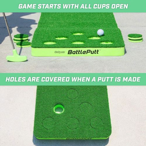  [아마존베스트]GoSports Battleputt Golf Putting Game, 2-on-2 Pong Style Play with 11’ Putting Green, 2 Putters and 2 Golf Balls