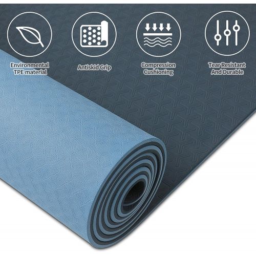  wwww Yoga Mat with Strap, Extra Wide 72 x24 Inch & 27 & 31 Inch, Extra Thick 1/4 & 1/3 Inch, Eco Friendly Yoga Mats By SGS Certified for Yoga Pilates Fitness, Best Gift for Lover