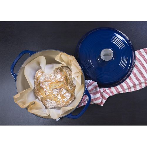 롯지 Lodge Enameled Dutch Oven, 6 Qt, Indigo