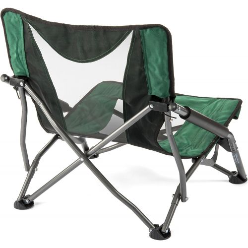  Cascade Mountain Tech Camping Chair - Low Profile Folding Chair for Camping, Beach, Picnic, Barbeques, Sporting Event with Carry Bag