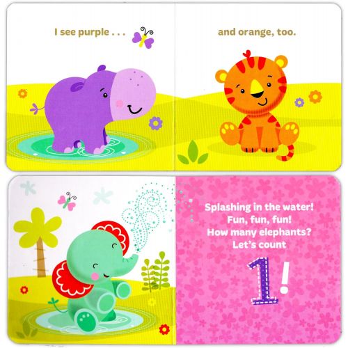  Fisher-Price My First Books Set of 4 Baby Toddler Board Books (ABC Book, Colors Book, Numbers Book, Opposites Book)