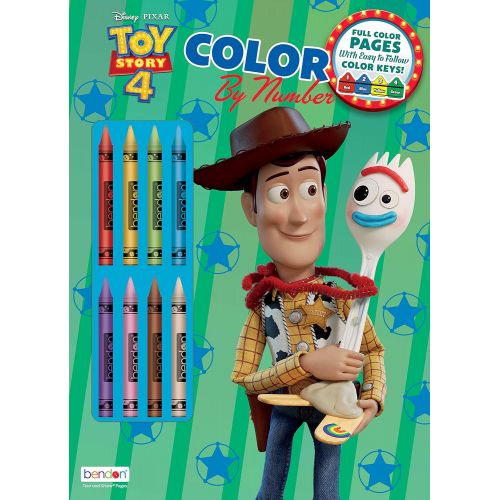  Toy Story Disney 4 32 Page Color by Number Activity Book with 8 Crayons 45662 Bendon