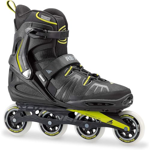 롤러블레이드 Rollerblade RB XL Mens Adult Fitness Inline Skate, Black and Lime, High Performance Inline Skates