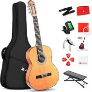 Classical Guitar Full Size 4/4 Spanish Style Classical Guitarra, 39 Inch Nylon Strings Guitar Ideal for Beginner Adults, Solid Cedar Top, by Vangoa