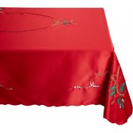 Lenox Holiday Nouveau Tablecloth, 60 by 84-Inch Oblong/Rectangle, Red