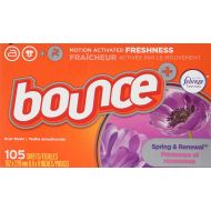 Bounce Fabric Softener Dryer Sheets with Febreze Freshness, Spring & Renewal, 105 Count (Pack of 3)