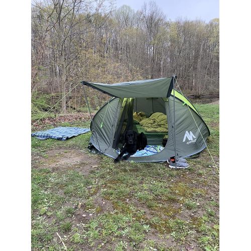  [아마존베스트]ayamaya Pop Up Tents with Vestibule for 4 to 6 Person - Double Layer Waterproof 3 Season Easy Setup Big Family Camping Tent - Ventilated Mesh Windows Quick Ez Set Up Dome Popup Ten