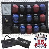 Athletico 15 Player Dugout Organizer - Hanging Baseball Helmet Bag to Organize Baseball Equipment Including Gloves, Helmets, Batting Gloves, Balls, & More