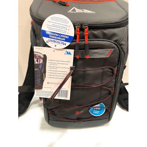  Arctic Zone Backpack Cooler 24 Can + Ice Holder, Black