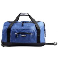 Travelers Club 22 ADVENTURE Rolling Duffel, Navy with Gray Color Option