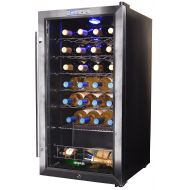 NewAir Wine Cooler and Refrigerator, 27 Bottle Freestanding Wine Chiller Fridge, Stainless steel with Glass Door, AWC-270E