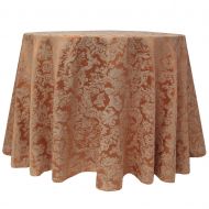 ULTIMATE TEXTILE Ultimate Textile -10 Pack- Miranda 84-Inch Round Damask Tablecloth - Jacquard Weave, Sienna Burnt Orange